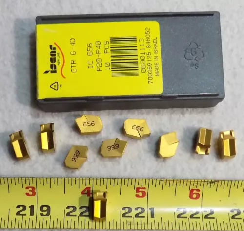 ISCAR GTR 6-4D Grade IC656 Carbide Right Hand Cut-Off Insert 1/4" Wide 10 Pieces