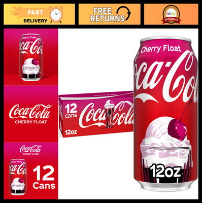 Cherry Float Soda Soft Drink Cans, 12 fl oz, Refreshing Beverage, 12 Pack