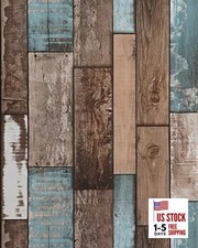 118''x17.7'' Wood Wallpaper Peel and Stick Wood Look Grain 18" x 118" Brown