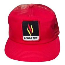 Seagrave Firetruck Firefighter Trucker Hat Mesh Back Adjustable Snapback READ
