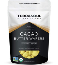 Organic Cacao Butter Wafers, 1 Lb - Raw  Keto  Vegan  Unrefined