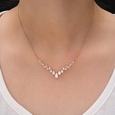 Certified Necklace For Gift Best Friend In 14k Yellow Gold Natural Diamond GH/SI