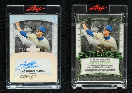 2025 Leaf Spectacular Futures Silver Holo 13/35 Jackson Flora #SF-JF1 Auto 0j81 - Picture 3 of 3