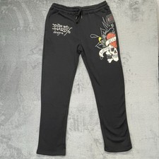 Ed Hardy Joggers Mens Large Black Sweatpants Printed Graphics Love Kills Design