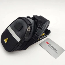 Topeak TC2261B Aero Wedge Bicycle Seat Bag With Strap Mount - Medium Black OPEN