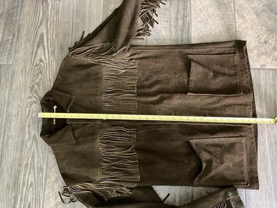 Vintage 70s Berman Buckskin Deer Hide Suede Leather Fringe Jacket
