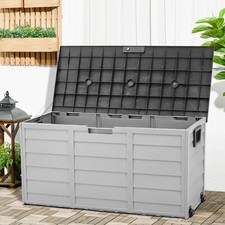 Outdoor Storage Box Large Capacity Plastic Storage Chest with Wheels Waterproof