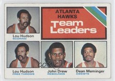 1975-76 Topps Team Leaders Lou Hudson John Drew Dean Meminger #116 HOF 9av