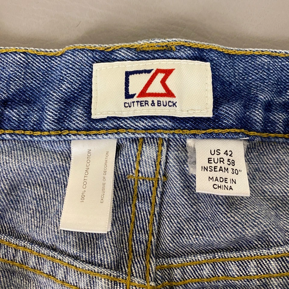 Pantalones de mezclilla Cutter & Buck para hombre talla 42 azul lavado claro pierna recta informales Foto 2 de 4