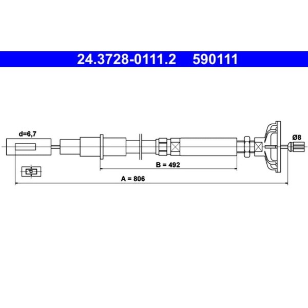 Seilzug KupplungsbetäTigung ATE 24.3728-0111.2 FüR VW Golf II Jetta-image