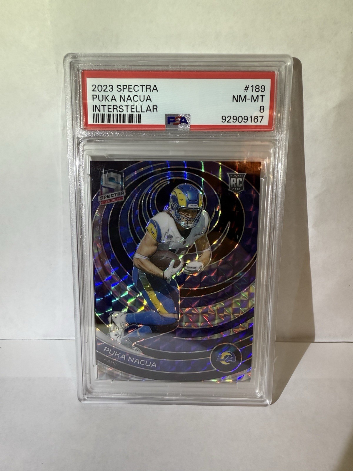 2023 PANINI SPECTRA INTERSTELLAR #189 PUKA NACUA ROOKIE 8/60 PSA 8