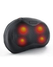 Shiatsu Neck Massager Pillow with Heat, Deep Tissue Kneading Back Black