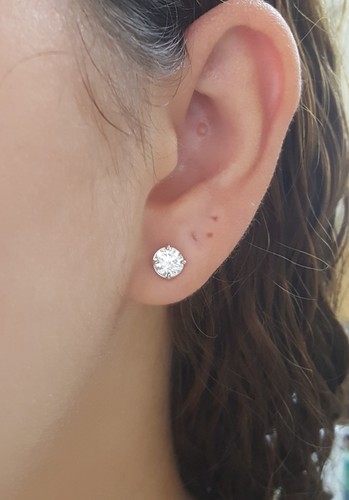 Natural Round Brilliant Cut Diamond Stud Earrings 1.5 ct 14k White Gold Rtl $5K