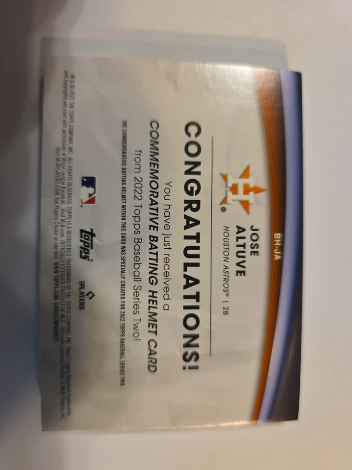 2022 Topps Commemorative Batting Helmet Jose Altuve - Image 2 of 4