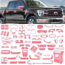 Pink Full Interior Center Console Cover Trim Kit For Ford F150 2021+ Accessories