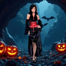 Underwraps Women's Vampira Audlt Halloween Costume, Size Small