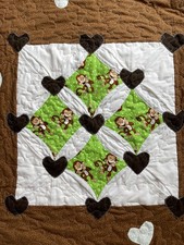 Baby  quilt -handmade-monkey animal print - double layer