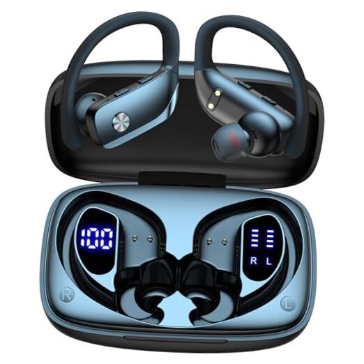 Wireless Bluetooth Earbuds with 48H Playtime Sport Earphones in Black-image