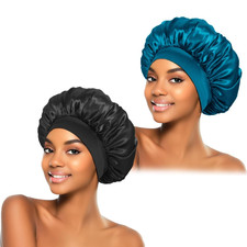 2Pcs Silk Bonnet for Sleeping, Satin Hair Bonnets, Soft Elastic Band Silk Sleep