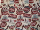 Vintage Coca-Cola Advertising Tapestry Fabric BTHY 18" x 54" Bottles Signs Caps