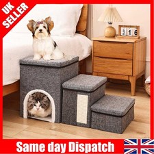 Cat Dog Steps Stairs Ramp 3 Steps for Pet Bed House Ladder with Storage Boxes