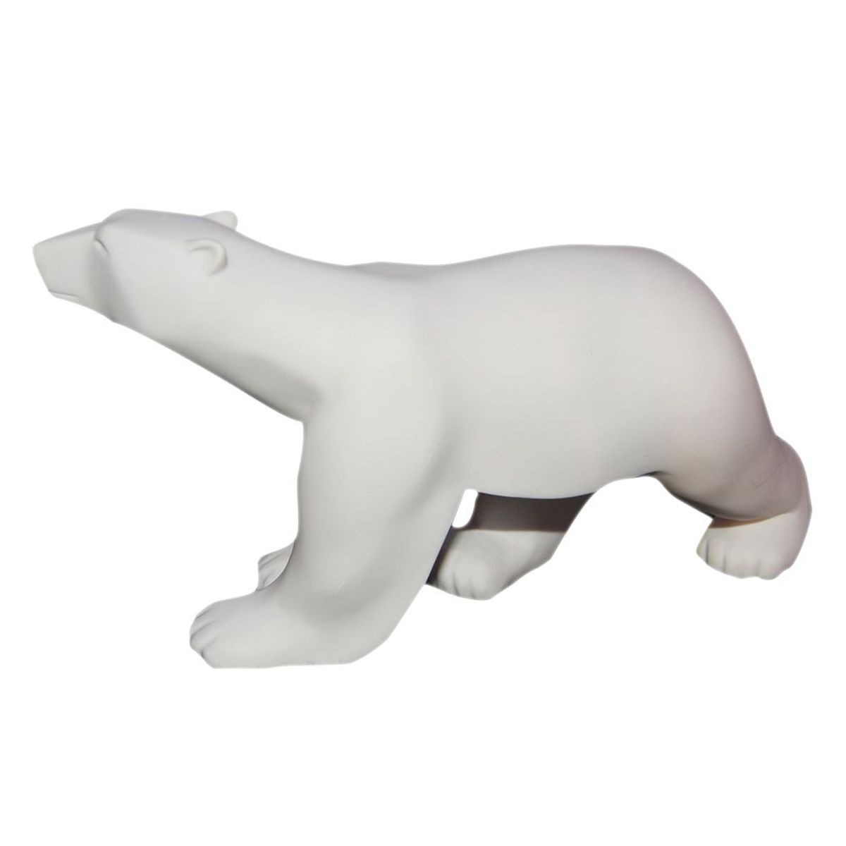 Sculpture Ours Blanc Pompon 11 cm réplique de musée en résine lisse
