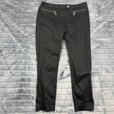 Michael Michael Kors Black Ankle Pants Zipper Pockets Size 8 Stretch Trousers