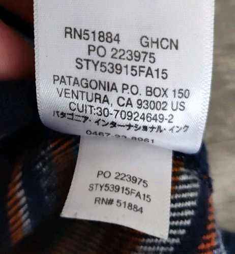 Patagonia Fjord Flannel Shirt Gaucho Stripe Navy Long Sleeve Women’s Size 6 - Picture 15 of 17