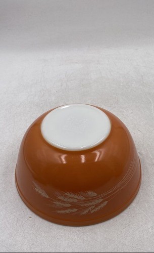 Pyrex Autumn Harvest Wheat Round Shaped Nesting Mixing Bowls Lot Of 2 - Picture 4 of 8