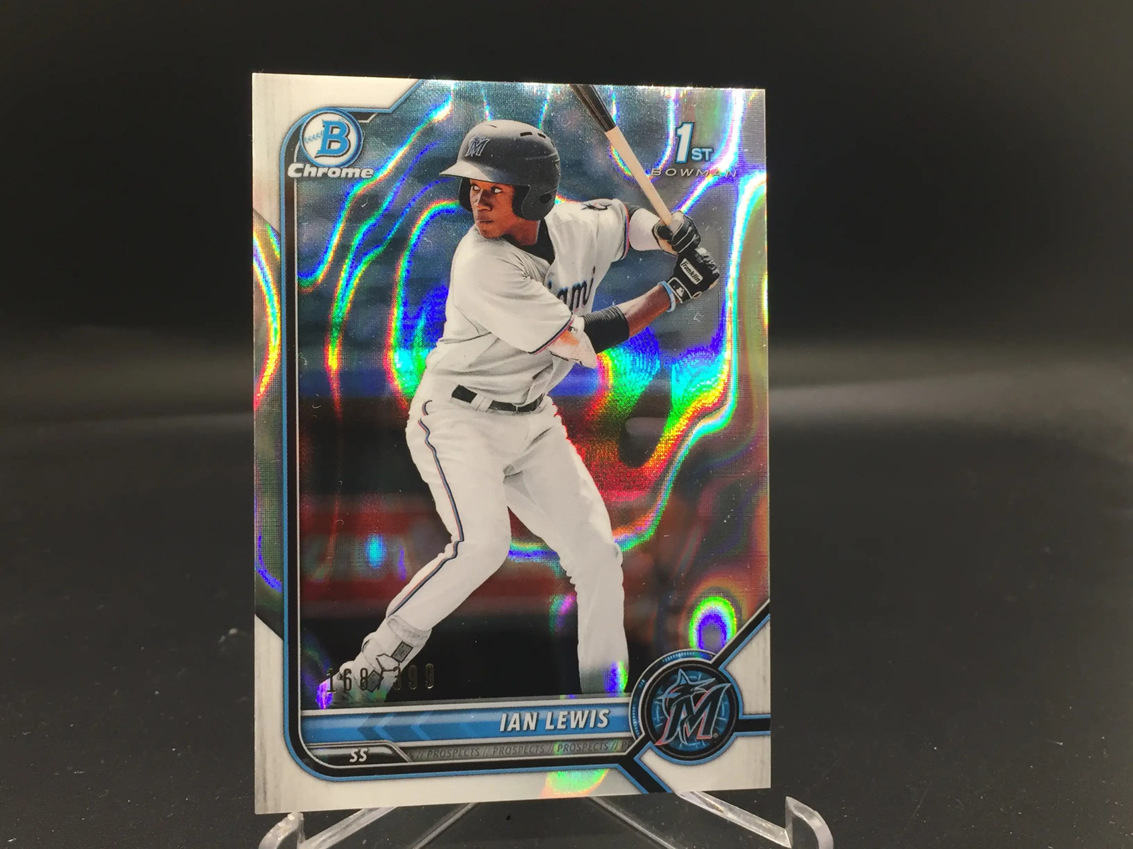 Ian Lewis 2022 Bowman Chrome Lava Refractor BCP-96 /399 Marlins 1st EX