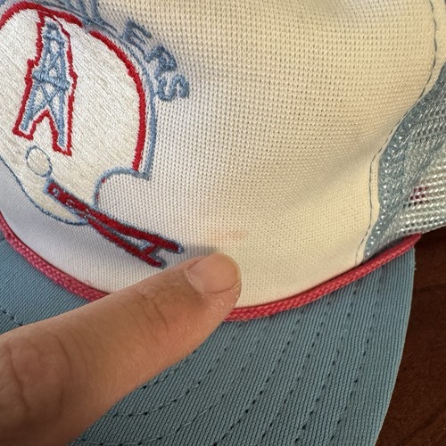 Vintage Houston Oilers Trucker Hat Mesh Adjustable Snapback Unisex NFL Vtg S-M - Picture 3 of 14