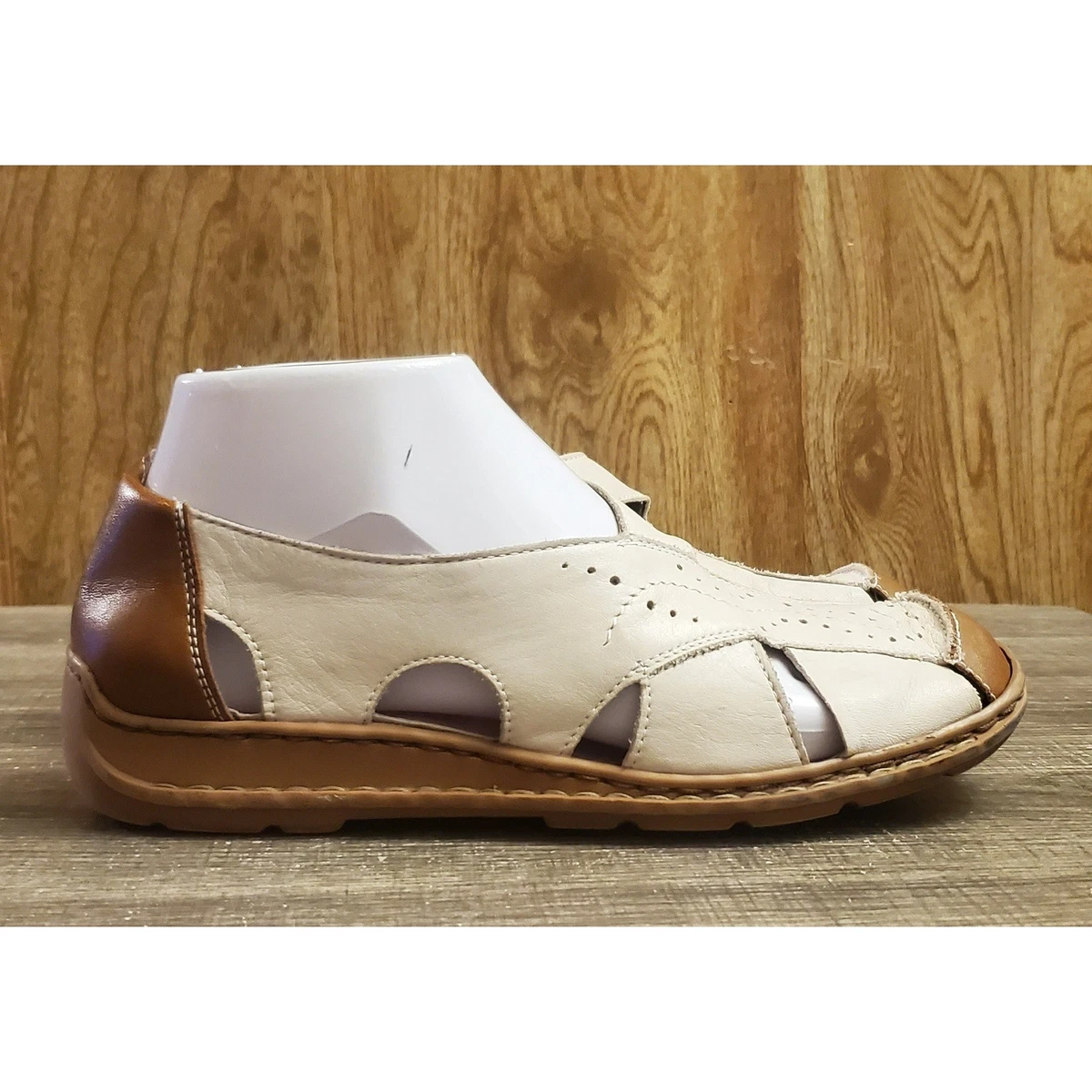 Rieker  Brown Leather fisher Sandals women 41 lace up retro casual Y2K vacation Rieker Brown Shoes for Women | eBay main image 4