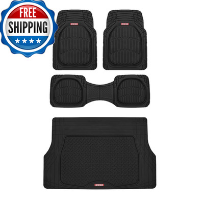 Motor Trend Flextough 4-Piece Heavy Duty Floor Mats For Cars Trucks Suvs