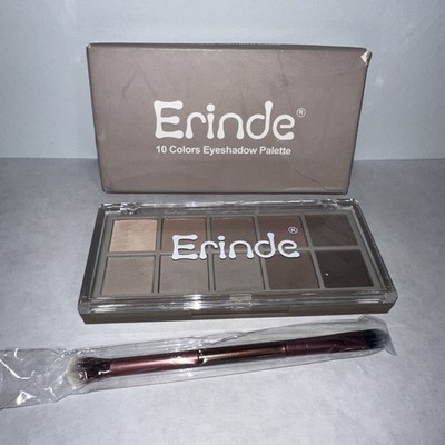 Erinde 10 Color Eyeshadow Palette with Eyeshadow Brush, Neutral Colors