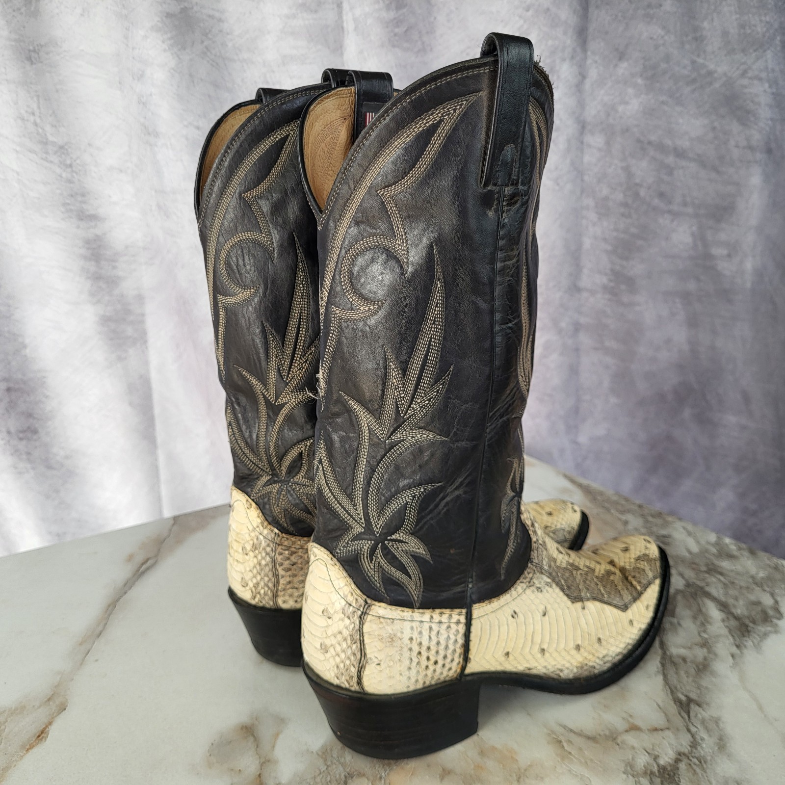 Dan Post USA Natural Spotted Python White Men's S… - image 12