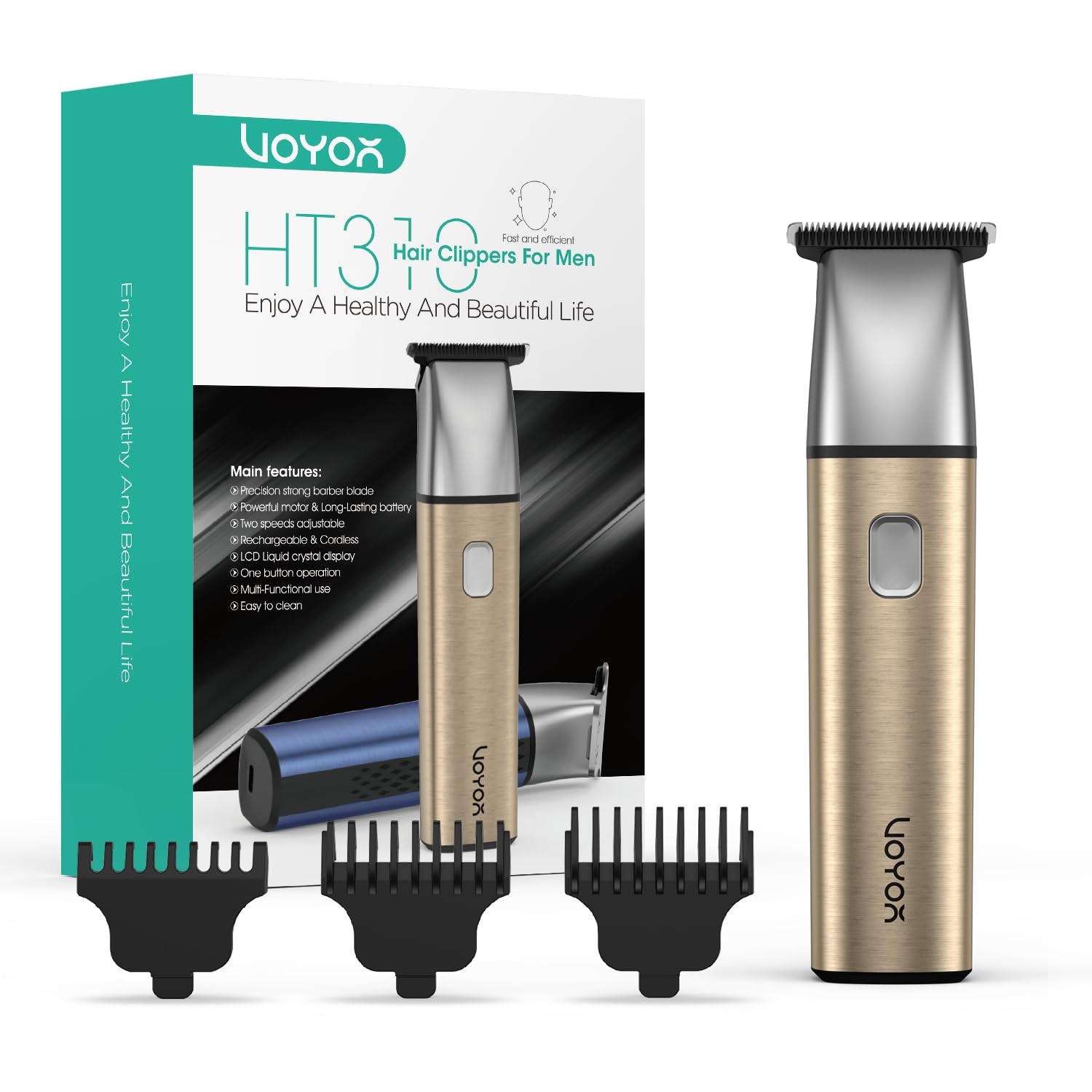 Professional Cordless T-Blade Hair Clippers for Men - Precision Trimmer-image