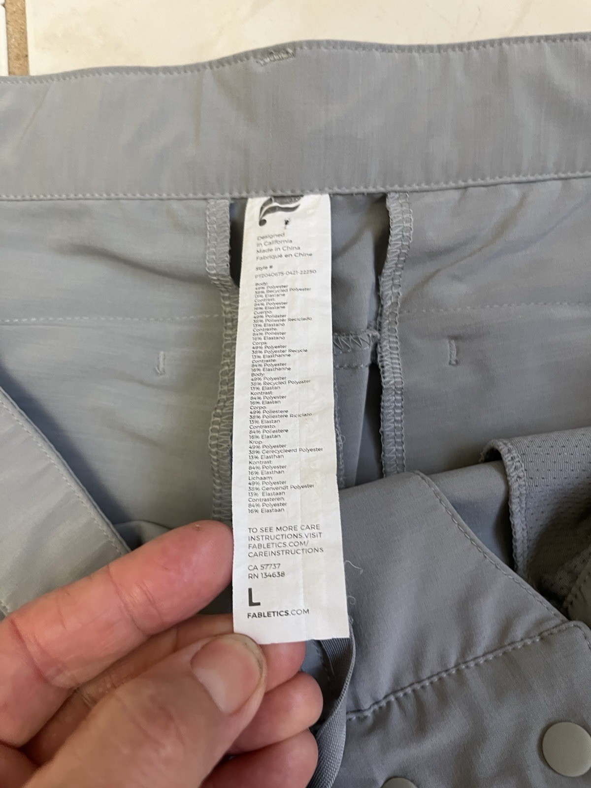 FABLETICS Light Grey Microfiber Multi-Pocket THE … - image 3