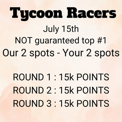  TYCOON Racers Monopoly GO 2-2 Team 15K Points/Round   Best Price July 15th