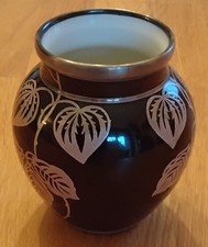 Vase Silberporzellan Manufaktur Veyhl und Hutschenreuther