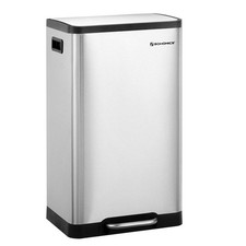 SONGMICS TRASH CAN 12-GALLON PEDAL GARBAGE CAN STEP BIN LT007E01 - SILVER