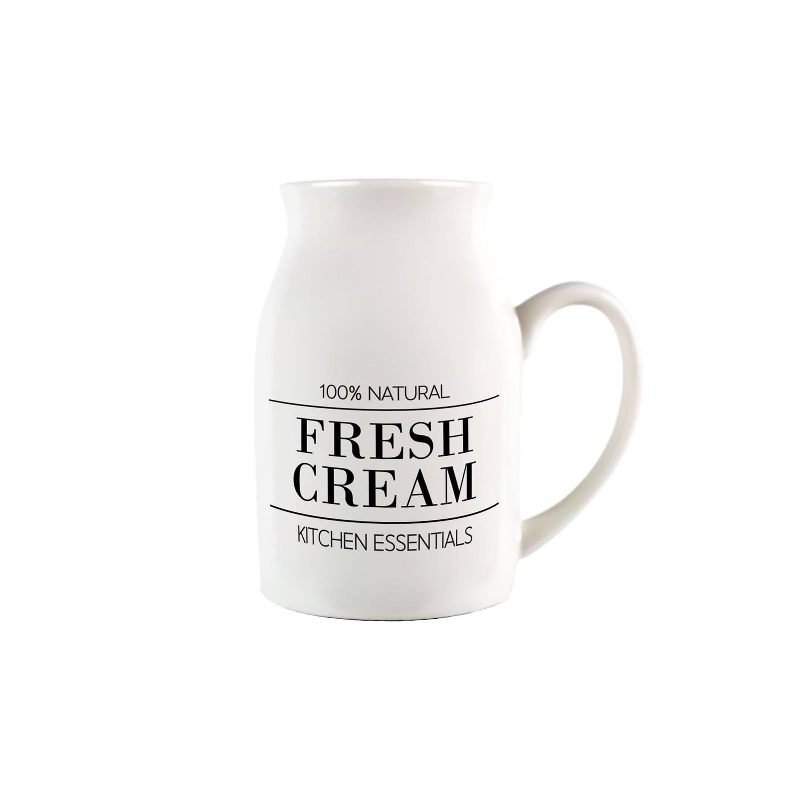 Minimalist Fresh Cream Jug - Black & White Decor Small Porcelain Creamer Jug