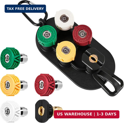 #ad Pressure Washer Tips 5 Pack 1 4 Inch Quick Connect 4000 PSI Multi Degree Nozzl $14.98
