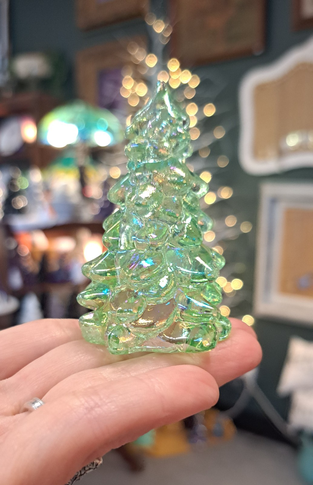 Mosser Glass Mini Christmas Trees 2.75" Sugar Plum Buffett Blue Milk Teal Set 6