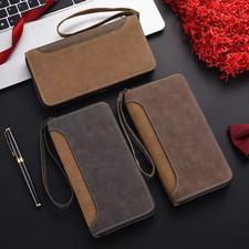 Men'S Long-Length Business Wallet Multi-Functional Large-Capacity Durable Zipper