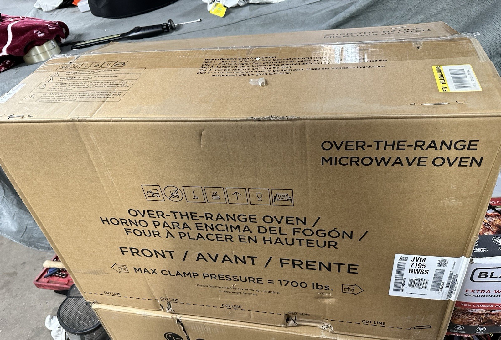 GE 1.9 cu. ft. Over-the-Range Microwave Stainless Steel with Sensor Cooking New