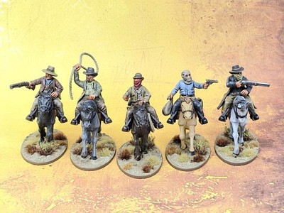5 berittene Gunfighters Dead Mans handpro bemalt (versandfertig)
