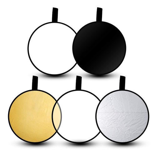 24'' (60cm) 5 in 1 Photo Collapsible Photography Reflector with Bag - Portabl...