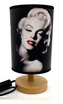 Classic Wooden Table Lamp Bedside Night Light Wood Base Room Monroe Decoratio...