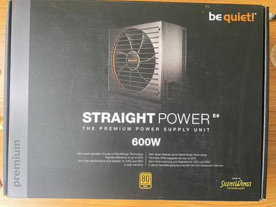 Be quiet! Netzteil Straight Power BQT E9-600W 80 Plus Gold/OVP /Starke Leistung