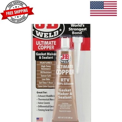 Ultimate Copper High Temperature RTV Silicone Gasket Maker and Sealant - 3 oz...